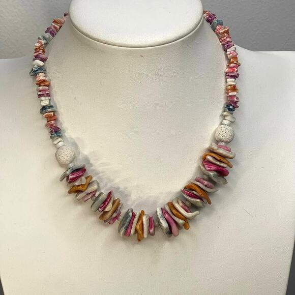 Necklace costume jewelry tropical shell faux puca puka shell beach summer wear - Picture 1 of 11